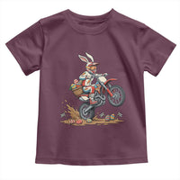Easter Bunny Dirt Bike Rider Funny Motocross Rabbit Graphic Toddler T Shirt Cool Off Road Racing Egg Hunt