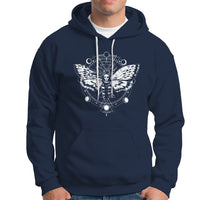 Moth Hoodie Geometric Moon Phases Moth Death's Head Hawkmoth Occult Nature Mandala Mystic Night Peaceful Meditation Shirt for Women, Moth T-shirt, Spirituality Shirt - Wonder Print Shop