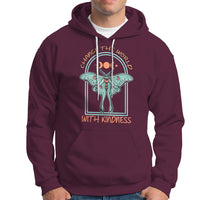 Moth Hoodie Mystical Luna Moth Change The World With Kindness Inspirational Retro Boho Be Kind Shirt for Women, Moth T-shirt, Moth Lover Gift, Insect Lover Shirt, Spirituality Shirt - Wonder Print Shop