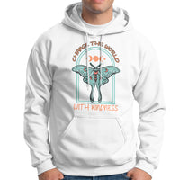 Moth Hoodie Mystical Luna Moth Change The World With Kindness Inspirational Retro Boho Be Kind Shirt for Women, Moth T-shirt, Moth Lover Gift, Insect Lover Shirt, Spirituality Shirt - Wonder Print Shop
