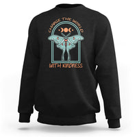 Moth Sweatshirt Mystical Luna Moth Change The World With Kindness Inspirational Retro Boho Be Kind Shirt for Women, Moth T-shirt, Moth Lover Gift, Insect Lover Shirt, Spirituality Shirt - Wonder Print Shop