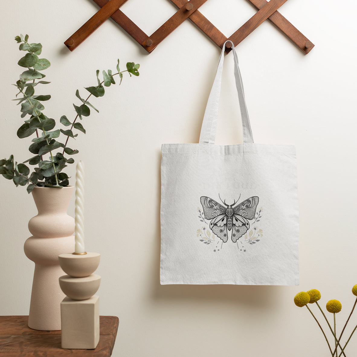Live Fast Die Loud Leave A Beautiful Exoskeleton Celestial Moth Tote Bag, Vintage Black and White Spiritual Tote Bag for Women Tote Bag - Wonder Print Shop