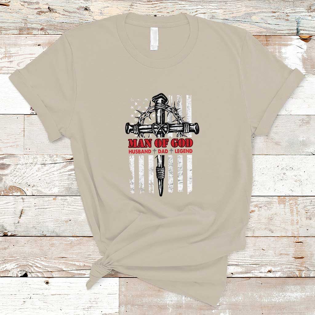 Blessed Dad T Shirt Man Of God Husband Dad Legend Christian Religious Father's Day - Wonder Print Shop