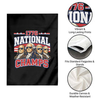 1776 National Champs Founding Fathers Graphic Garden Flag Funny George Washington and Presidents Sunglasses Sports Style Patriotic