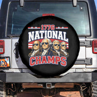 1776 National Champs Founding Fathers Graphic Spare Tire Cover Funny George Washington and Presidents Sunglasses Sports Style Patriotic
