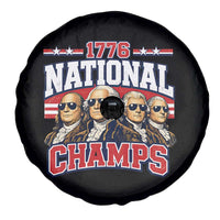 1776 National Champs Founding Fathers Graphic Spare Tire Cover Funny George Washington and Presidents Sunglasses Sports Style Patriotic
