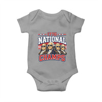1776 National Champs Founding Fathers Graphic Baby Onesie Funny George Washington and Presidents Sunglasses Sports Style Patriotic