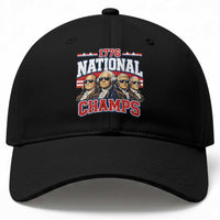 1776 National Champs Founding Fathers Graphic Baseball Cap Funny George Washington and Presidents Sunglasses Sports Style Patriotic