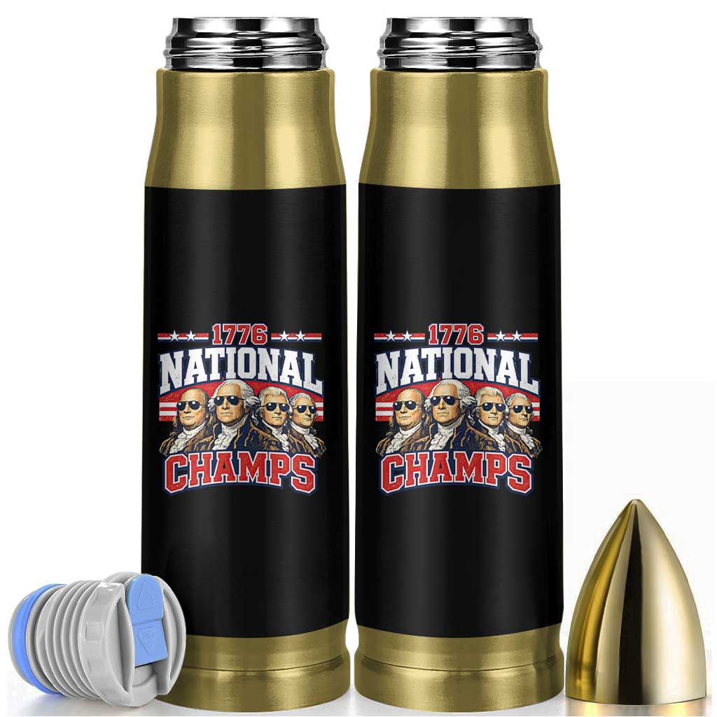 1776 National Champs Founding Fathers Graphic Bullet Tumbler Funny George Washington and Presidents Sunglasses Sports Style Patriotic