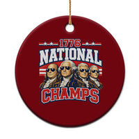 1776 National Champs Founding Fathers Graphic Ceramic Ornament Funny George Washington and Presidents Sunglasses Sports Style Patriotic