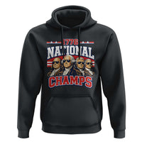 1776 National Champs Founding Fathers Graphic Hoodie Funny George Washington and Presidents Sunglasses Sports Style Patriotic