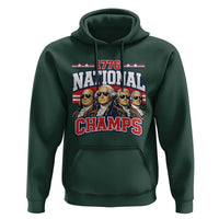 1776 National Champs Founding Fathers Graphic Hoodie Funny George Washington and Presidents Sunglasses Sports Style Patriotic