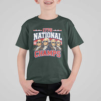 1776 National Champs Founding Fathers Graphic T Shirt For Kid Funny George Washington and Presidents Sunglasses Sports Style Patriotic