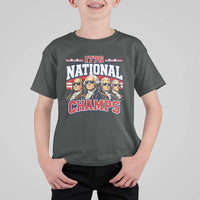 1776 National Champs Founding Fathers Graphic T Shirt For Kid Funny George Washington and Presidents Sunglasses Sports Style Patriotic