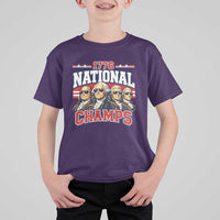 1776 National Champs Founding Fathers Graphic T Shirt For Kid Funny George Washington and Presidents Sunglasses Sports Style Patriotic