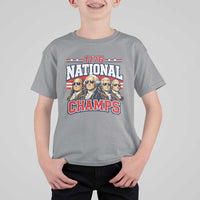 1776 National Champs Founding Fathers Graphic T Shirt For Kid Funny George Washington and Presidents Sunglasses Sports Style Patriotic
