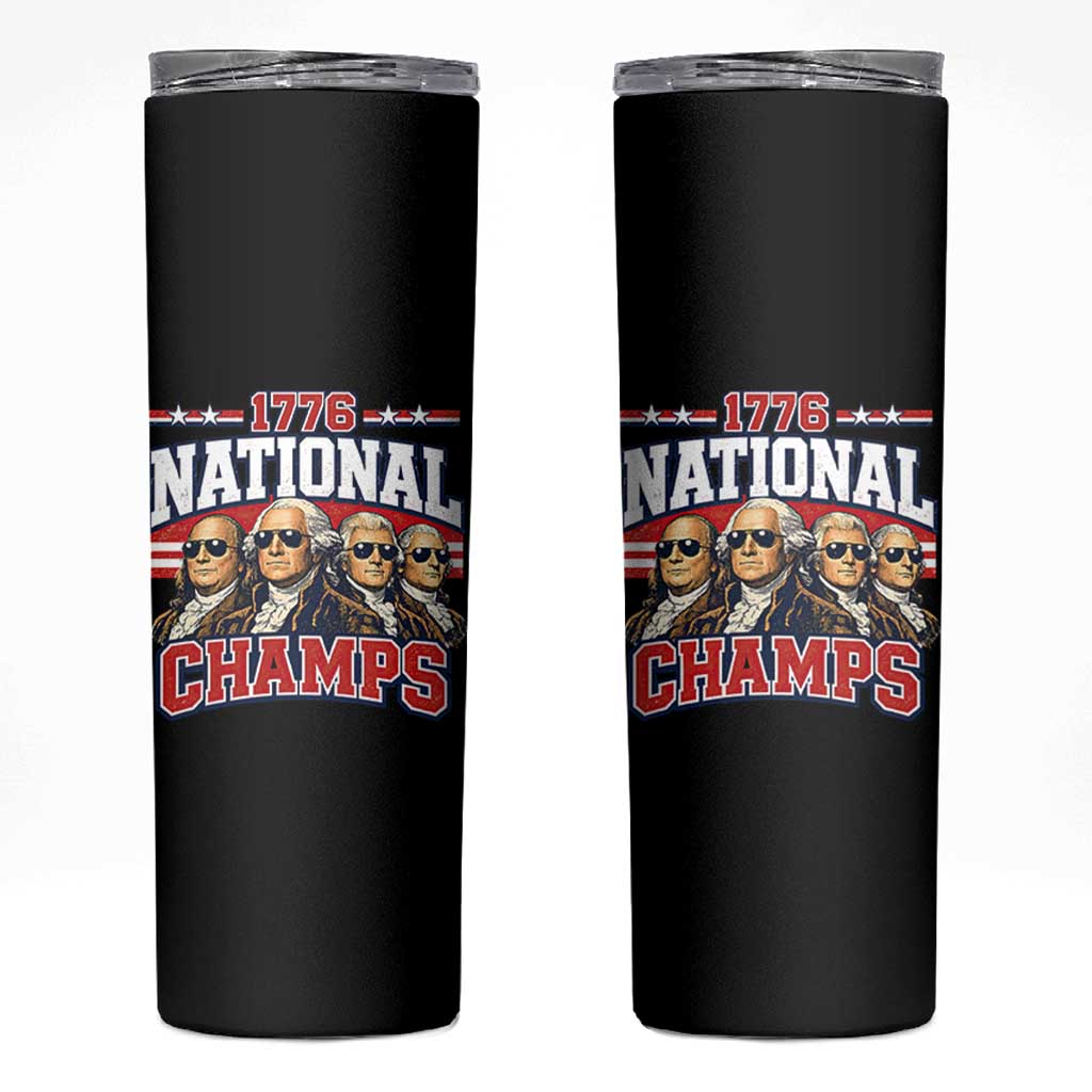1776 National Champs Founding Fathers Graphic Skinny Tumbler Funny George Washington and Presidents Sunglasses Sports Style Patriotic