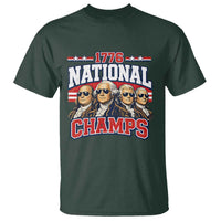 1776 National Champs Founding Fathers Graphic T Shirt Funny George Washington and Presidents Sunglasses Sports Style Patriotic