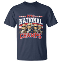 1776 National Champs Founding Fathers Graphic T Shirt Funny George Washington and Presidents Sunglasses Sports Style Patriotic
