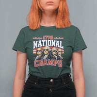 1776 National Champs Founding Fathers Graphic T Shirt For Women Funny George Washington and Presidents Sunglasses Sports Style Patriotic