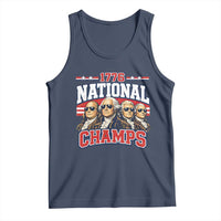 1776 National Champs Founding Fathers Graphic Tank Top Funny George Washington and Presidents Sunglasses Sports Style Patriotic