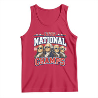 1776 National Champs Founding Fathers Graphic Tank Top Funny George Washington and Presidents Sunglasses Sports Style Patriotic