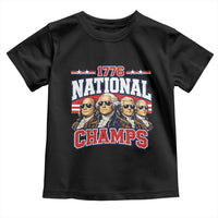 1776 National Champs Founding Fathers Graphic Toddler T Shirt Funny George Washington and Presidents Sunglasses Sports Style Patriotic