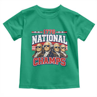 1776 National Champs Founding Fathers Graphic Toddler T Shirt Funny George Washington and Presidents Sunglasses Sports Style Patriotic