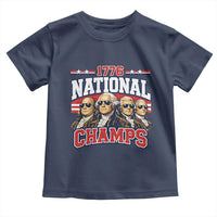 1776 National Champs Founding Fathers Graphic Toddler T Shirt Funny George Washington and Presidents Sunglasses Sports Style Patriotic