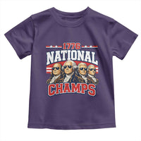 1776 National Champs Founding Fathers Graphic Toddler T Shirt Funny George Washington and Presidents Sunglasses Sports Style Patriotic