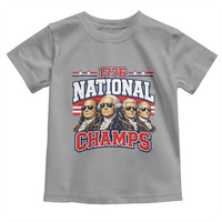1776 National Champs Founding Fathers Graphic Toddler T Shirt Funny George Washington and Presidents Sunglasses Sports Style Patriotic