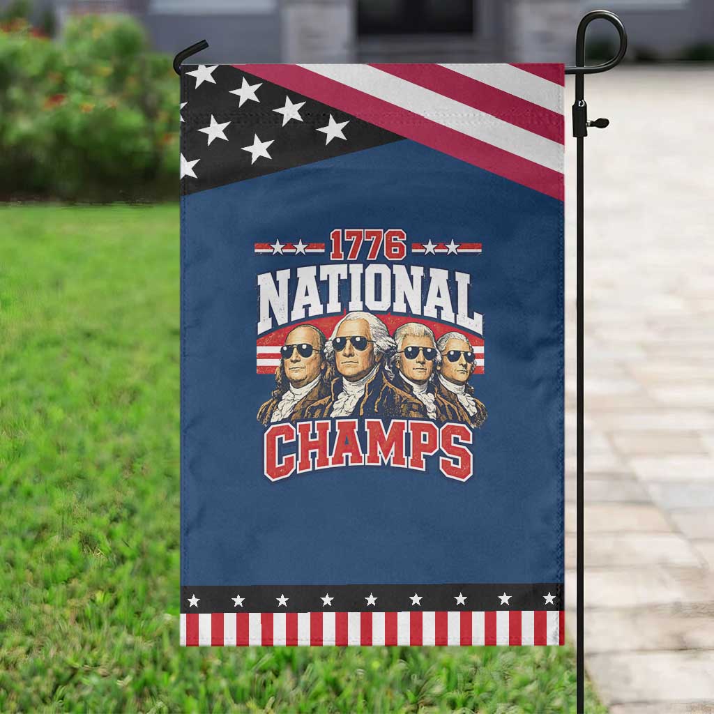 1776 National Champs Founding Fathers Graphic Patriotic Garden Flag Funny George Washington and Presidents Sunglasses Sports Style