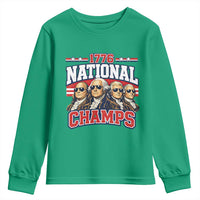 1776 National Champs Founding Fathers Graphic Youth Sweatshirt Funny George Washington and Presidents Sunglasses Sports Style Patriotic