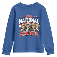 1776 National Champs Founding Fathers Graphic Youth Sweatshirt Funny George Washington and Presidents Sunglasses Sports Style Patriotic