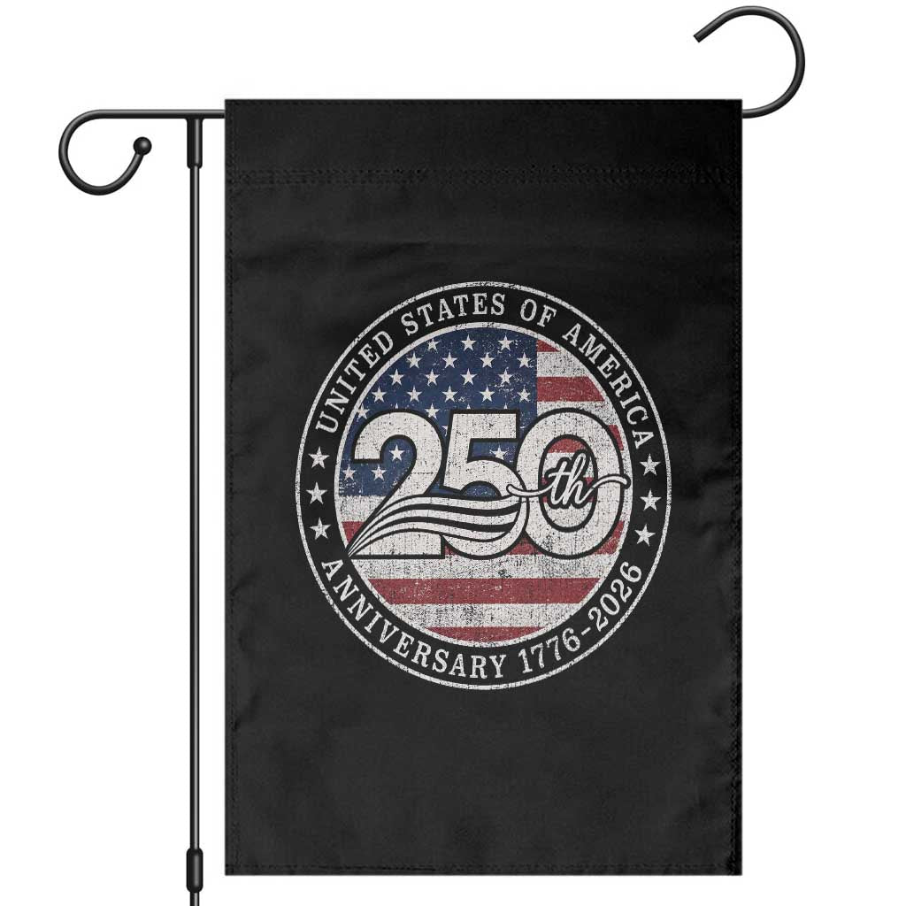 United States of America 250th Anniversary Vintage Seal Garden Flag Distressed American Flag 1776 to 2026 Semiquincentennial Patriotic
