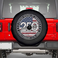 United States of America 250th Anniversary Vintage Seal Spare Tire Cover Distressed American Flag 1776 to 2026 Semiquincentennial Patriotic