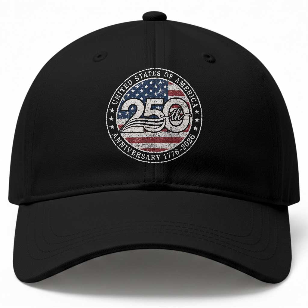 United States of America 250th Anniversary Vintage Seal Baseball Cap Distressed American Flag 1776 to 2026 Semiquincentennial Patriotic