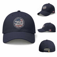 United States of America 250th Anniversary Vintage Seal Baseball Cap Distressed American Flag 1776 to 2026 Semiquincentennial Patriotic