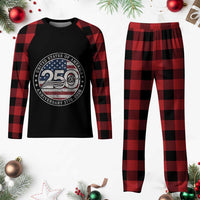 United States of America 250th Anniversary Vintage Seal Plaid Pajama Set Distressed American Flag 1776 to 2026 Semiquincentennial Patriotic