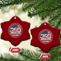 United States of America 250th Anniversary Vintage Seal Ceramic Ornament Distressed American Flag 1776 to 2026 Semiquincentennial Patriotic