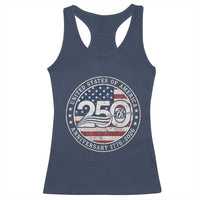United States of America 250th Anniversary Vintage Seal Racerback Tank Top Distressed American Flag 1776 to 2026 Semiquincentennial Patriotic