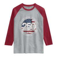 United States of America 250th Anniversary Vintage Seal Raglan Shirt Distressed American Flag 1776 to 2026 Semiquincentennial Patriotic