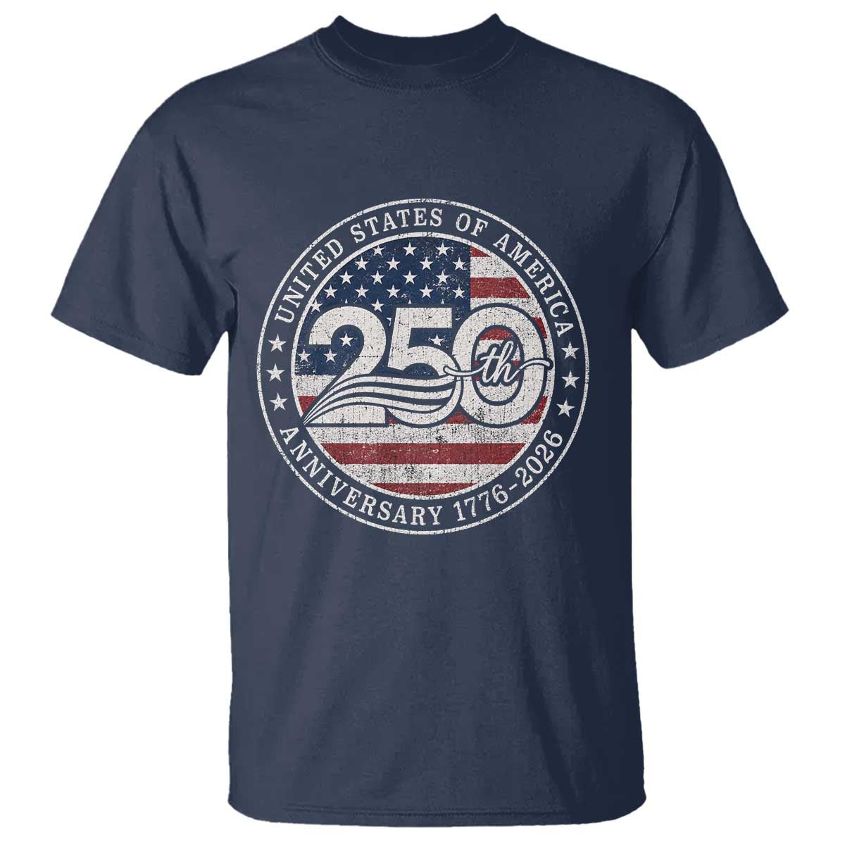 United States of America 250th Anniversary Vintage Seal T Shirt Distressed American Flag 1776 to 2026 Semiquincentennial Patriotic