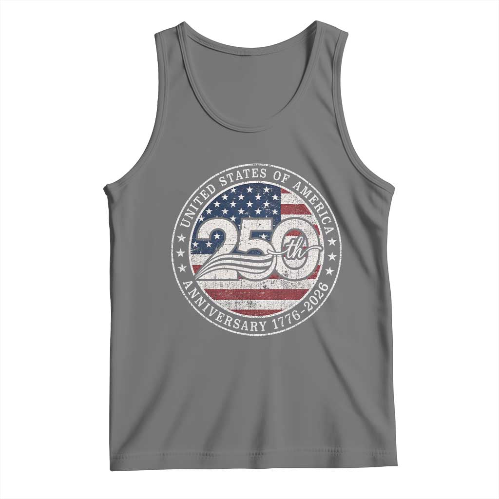 United States of America 250th Anniversary Vintage Seal Tank Top Distressed American Flag 1776 to 2026 Semiquincentennial Patriotic