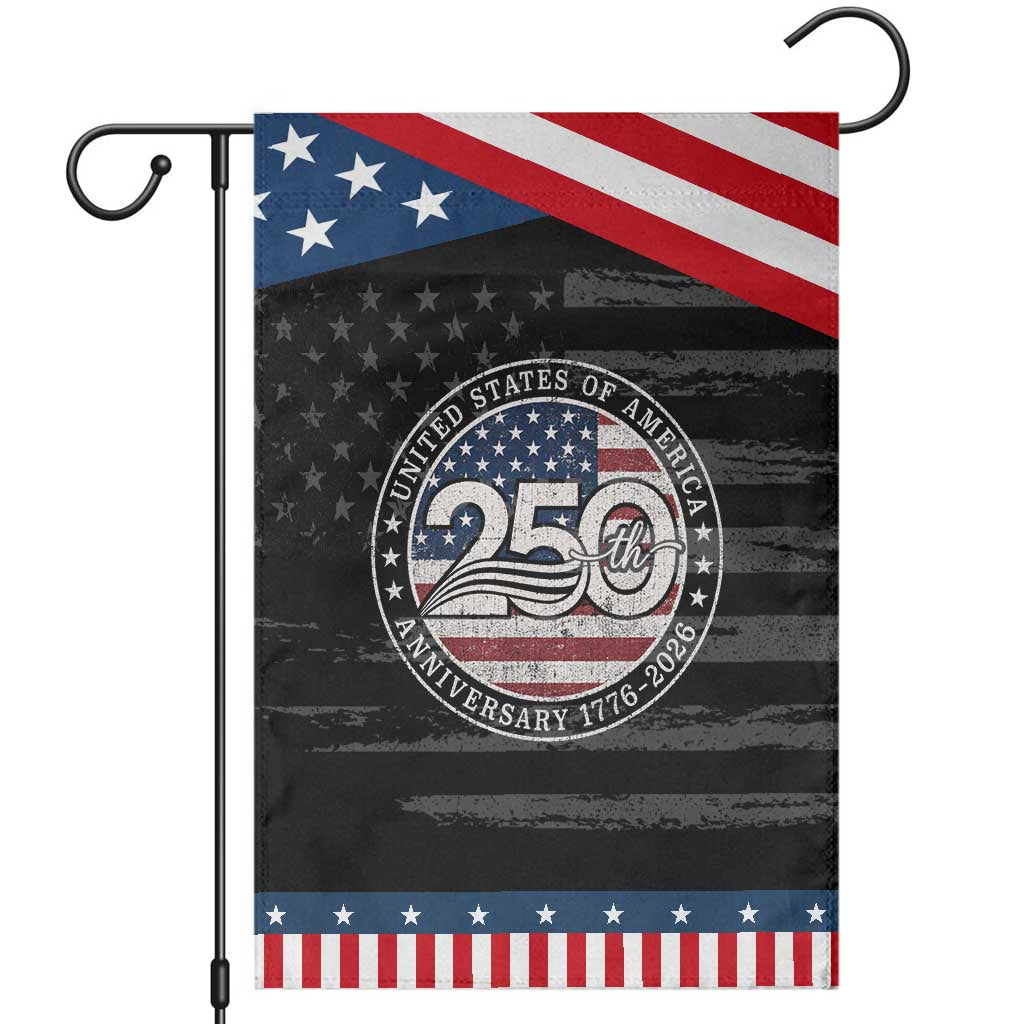 United States of America 250th Anniversary Vintage Seal Patriotic Garden Flag Distressed American Flag 1776 to 2026 Semiquincentennial