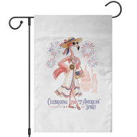 Celebrating 250 Years of American Spirit Flamingo Garden Flag Cute Patriotic Tropical Bird Summer Landmarks Fireworks