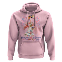 Celebrating 250 Years of American Spirit Flamingo Hoodie Cute Patriotic Tropical Bird Summer Landmarks Fireworks
