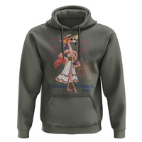 Celebrating 250 Years of American Spirit Flamingo Hoodie Cute Patriotic Tropical Bird Summer Landmarks Fireworks