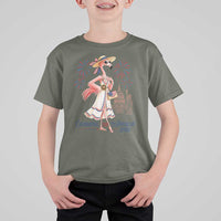 Celebrating 250 Years of American Spirit Flamingo T Shirt For Kid Cute Patriotic Tropical Bird Summer Landmarks Fireworks