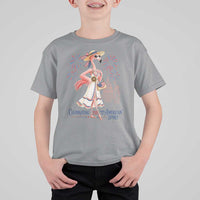 Celebrating 250 Years of American Spirit Flamingo T Shirt For Kid Cute Patriotic Tropical Bird Summer Landmarks Fireworks